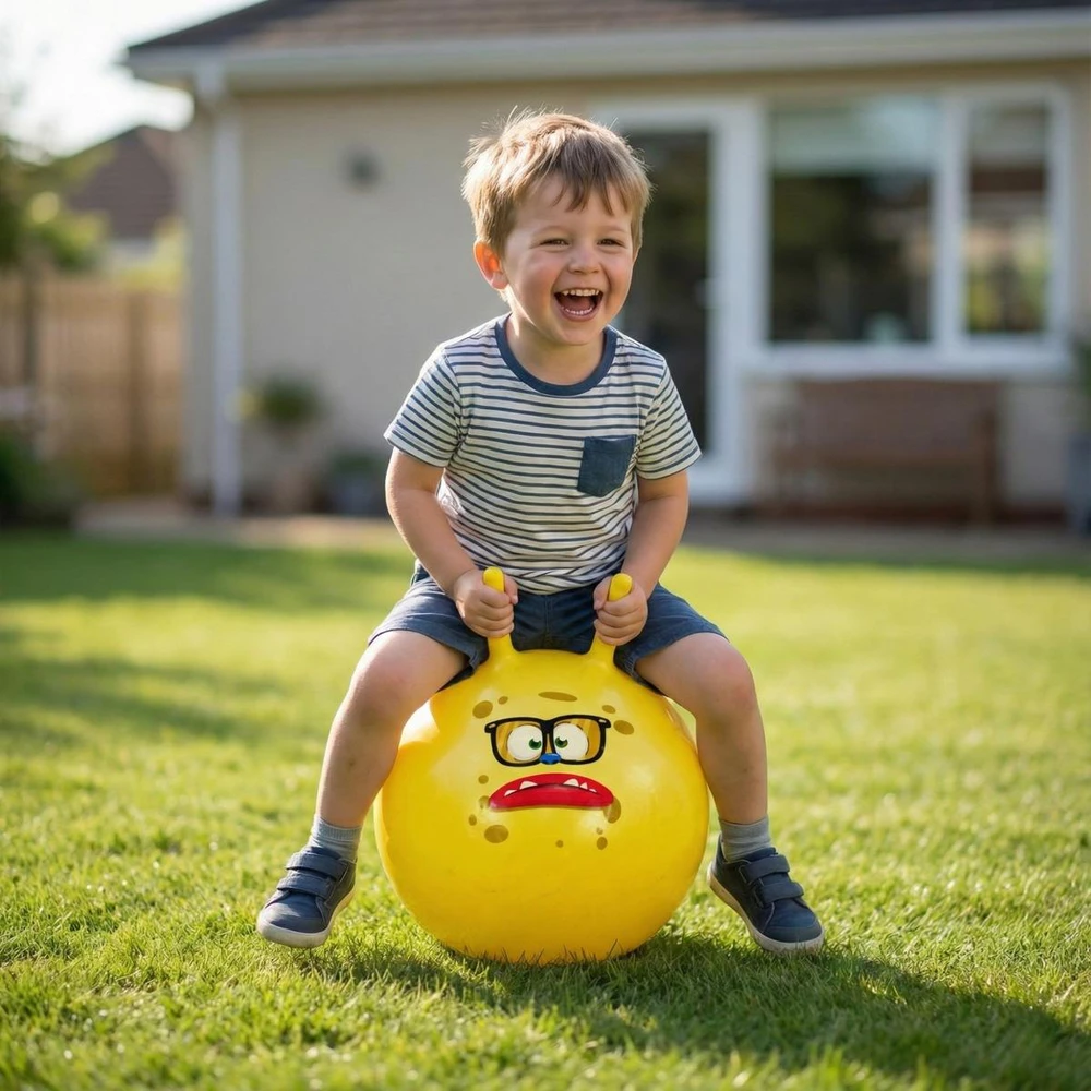 Eddy Toys Skersinė kamuolys su ragais 45 cm geltonas