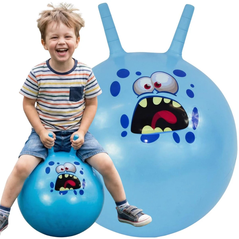 Eddy Toys Mėlynas šokinėjimo kamuolys su rankenomis 45cm