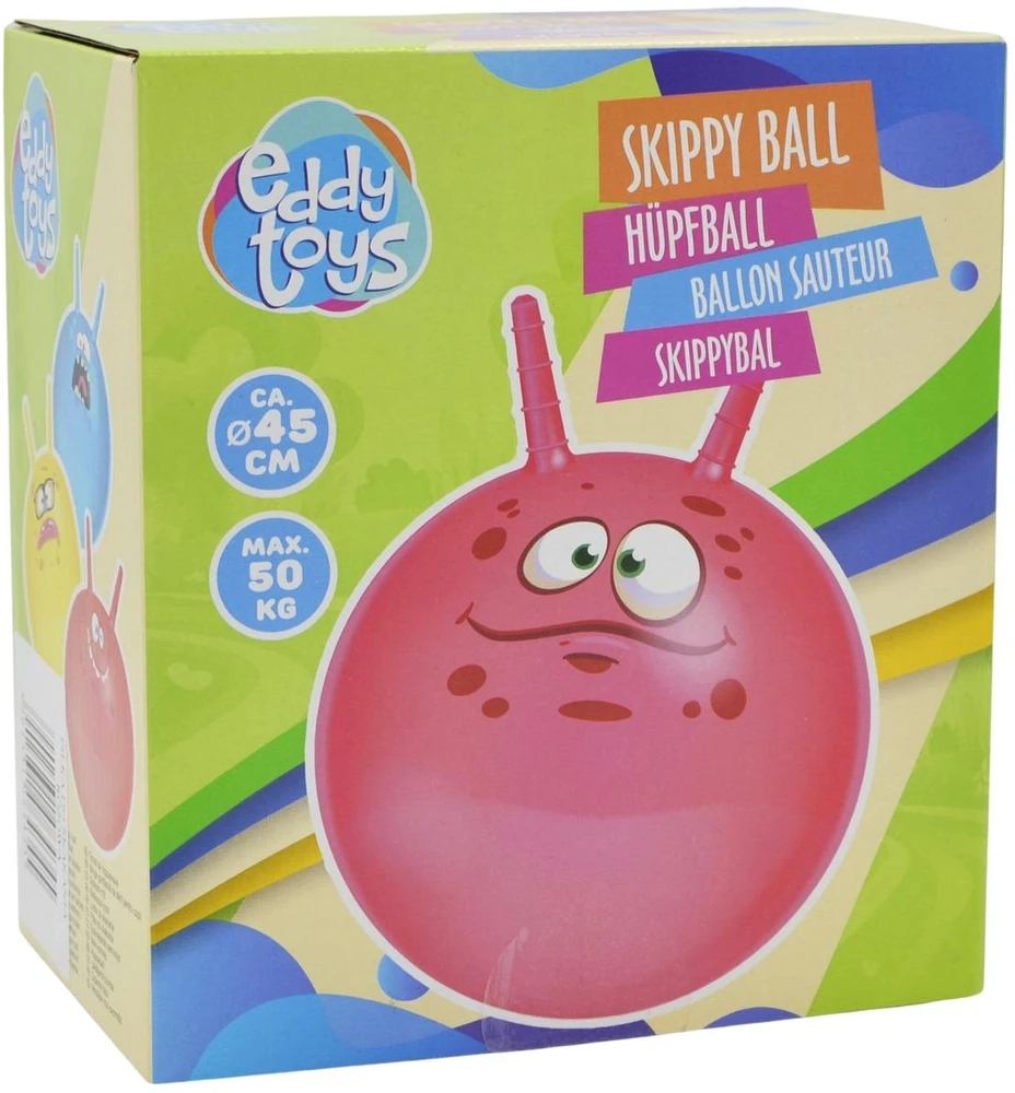 Eddy Toys Rožinė šokinėjimo kamuolys su rageliais