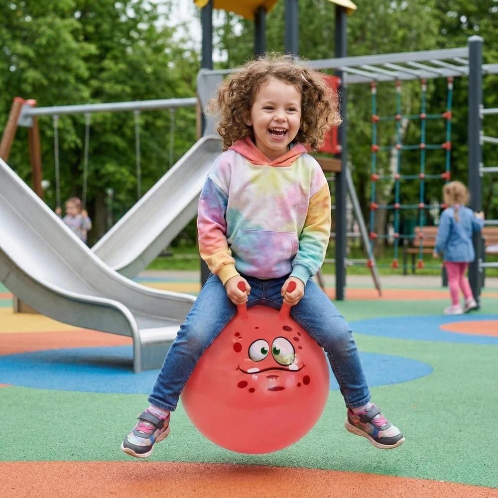 Eddy Toys Rožinė šokinėjimo kamuolys su rageliais