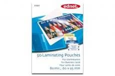 Ednet laminavimo maišeliai vizitinėms kortelėms, 80 mic., 60x95mm, 50 vnt.91527
