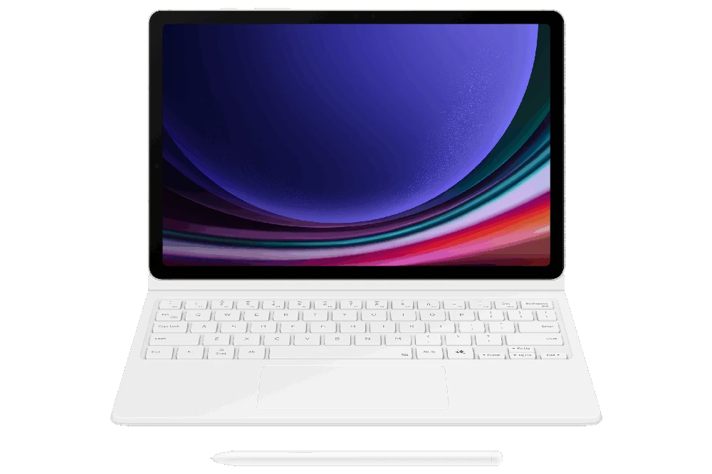112803 DX725UW knygos tipo dėklas su klaviatūra, skirtas „Samsung Galaxy Tab S9/S9 FE/S10 FE/S10 Lite“, baltas