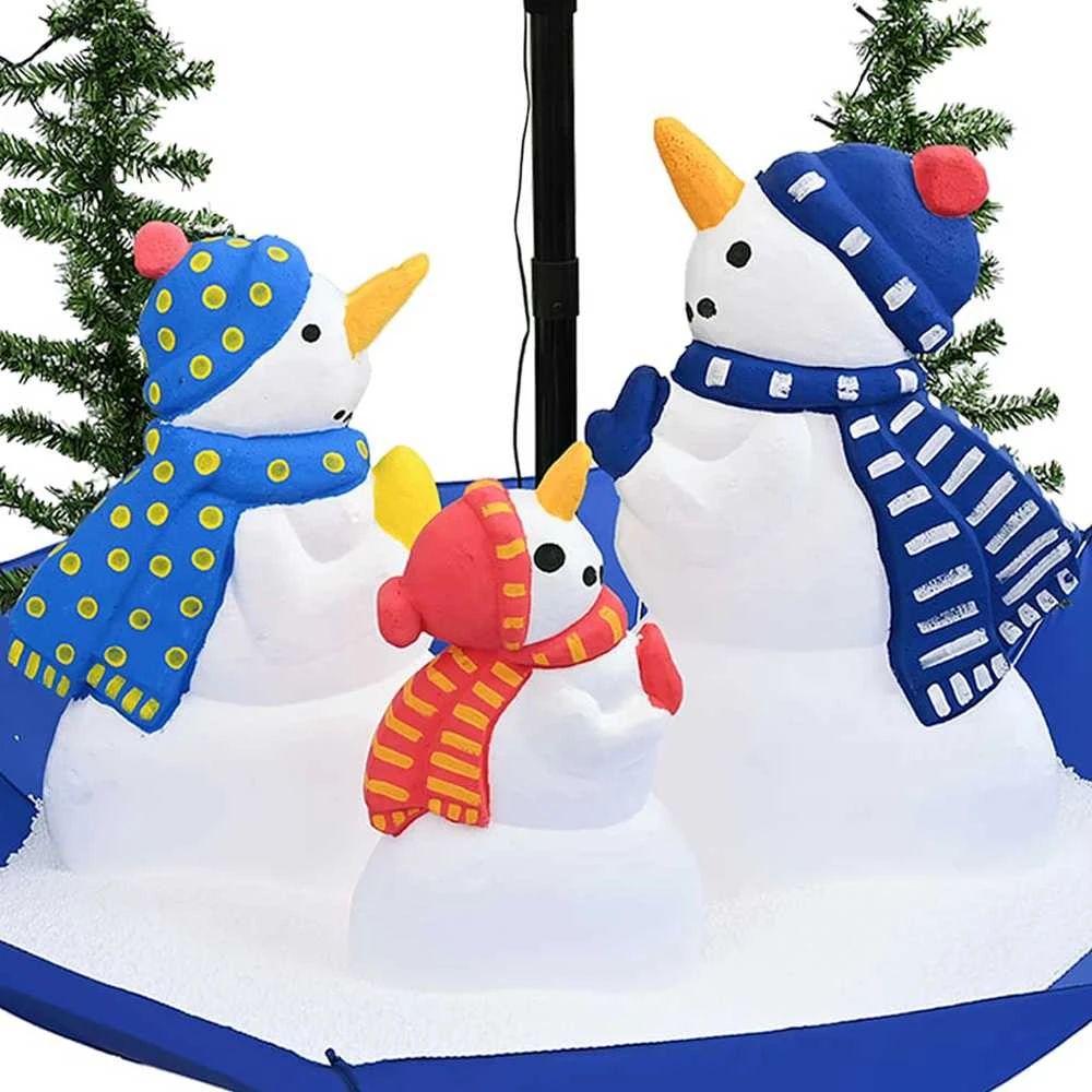 Eglutė su sniego funkcija ir skėčio pagrindu, mėlyna, 170cm, PVC