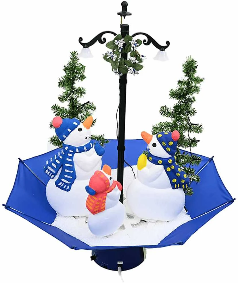 Eglutė su sniego funkcija ir skėčio pagrindu, mėlyna, 75cm, PVC