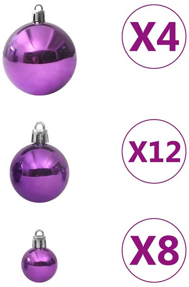 Eglutės žaisliukų rinkinys, 100vnt., violetinės spalvos