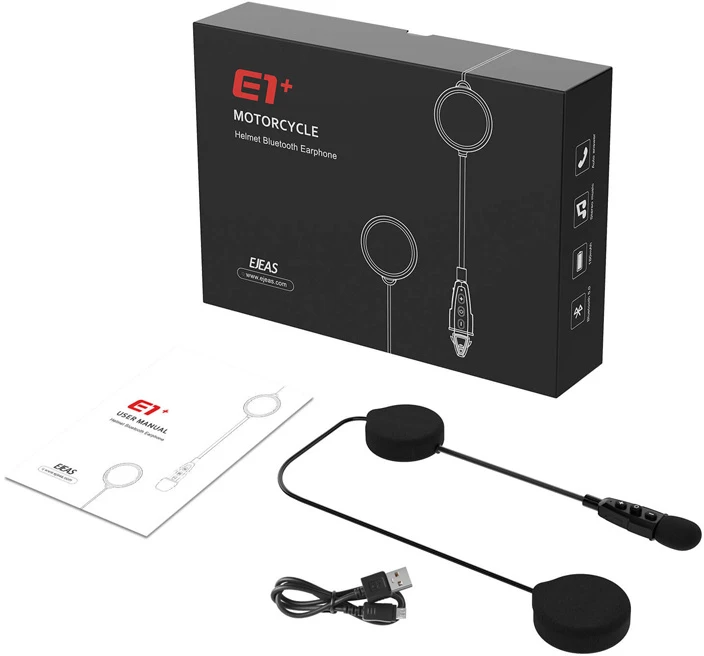 EJEAS E1+ Bluetooth ausinės skirta helmets