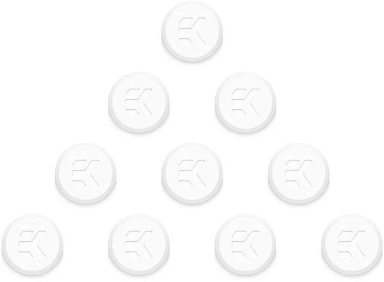 Ek Water Blocks „Ek Vanduo Blocks“ EK „Vanduo Blocks“ EK-Quantum sukimo momento kamščio dangteliai, 10 vnt. pakuotė, balti