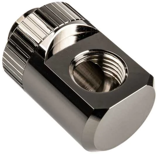 Ek Water Blocks EK vandens blokai EK Vanduo blokai EK-Torque adapteris 90 laipsnių G1/4 colio kištukas į G1/4 colio kištuką, pasukamas, nikelio sidabrinis