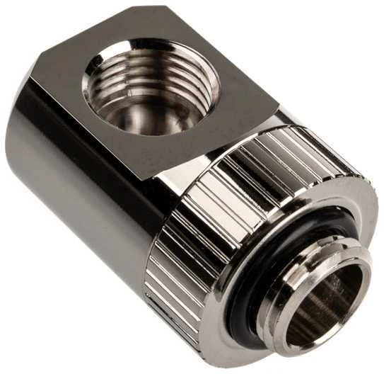 Ek Water Blocks EK vandens blokai EK Vanduo blokai EK-Torque adapteris 90 laipsnių G1/4 colio kištukas į G1/4 colio kištuką, pasukamas, nikelio sidabrinis
