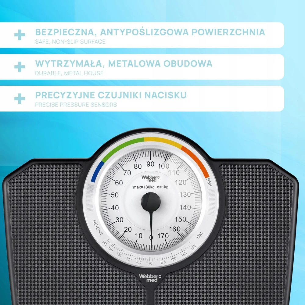 Eldom Juodos mechaninės svarstyklės WEBBER BMI