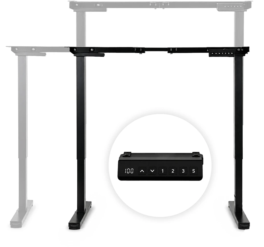 Elektrinis stalo rėmas, aukščio reguliavimas 72-120 cm, stalviršiui iki 160 cm, juodas ModernHome