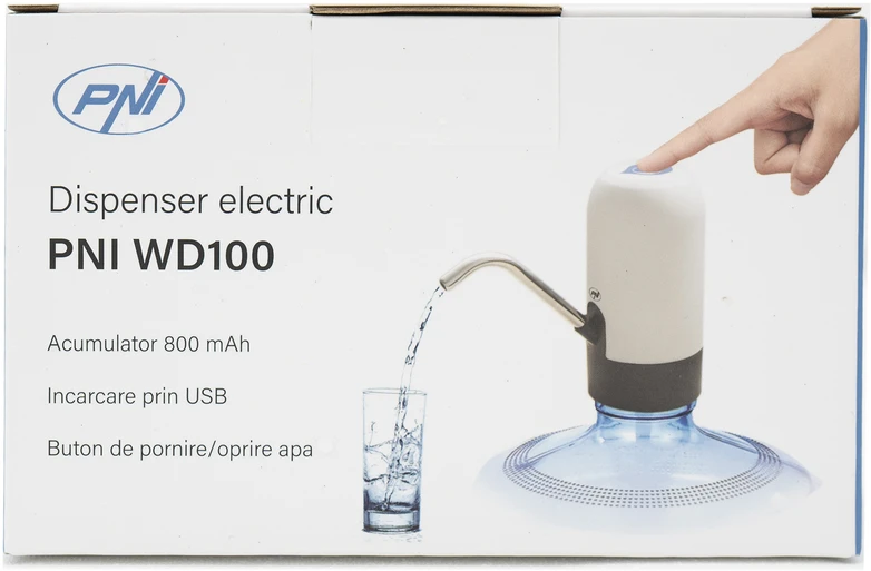 Elektrinis vandens butelio siurblys PNI WD100, įkrovimas per micro USB, 800 mAh baterija, 4W galia