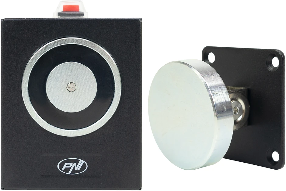 Elektromagnetas durims prilaikyti PNI EM50KG Fail safe, montuojamas ant sienos, 12/24V, laikymo jėga 50 kg