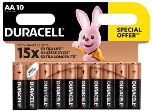 Elementai DURACELL AA/LR06, 1.5V, 10 vnt.