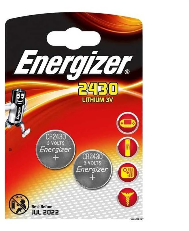 Elementai ENERGIZER CR2430, 3V, 2vnt.