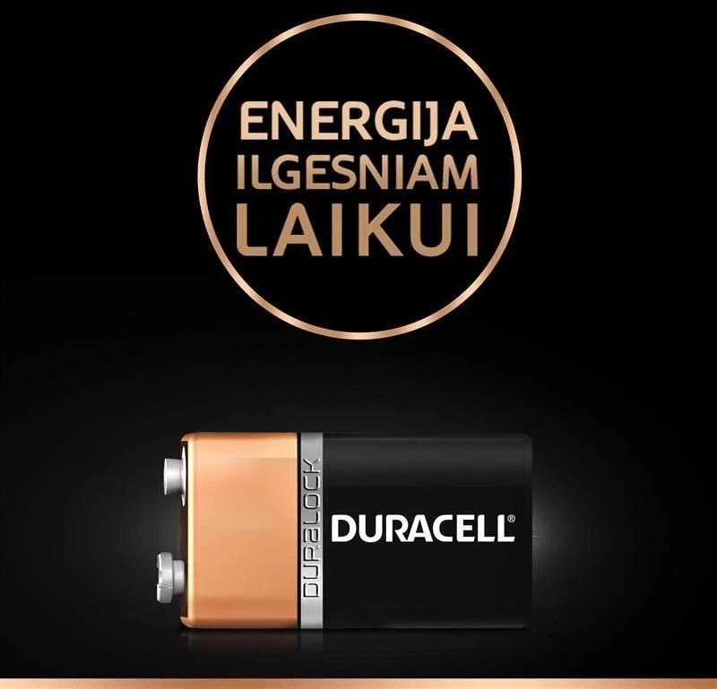 Baterijos DURACELL 9V, LR61, 1vnt