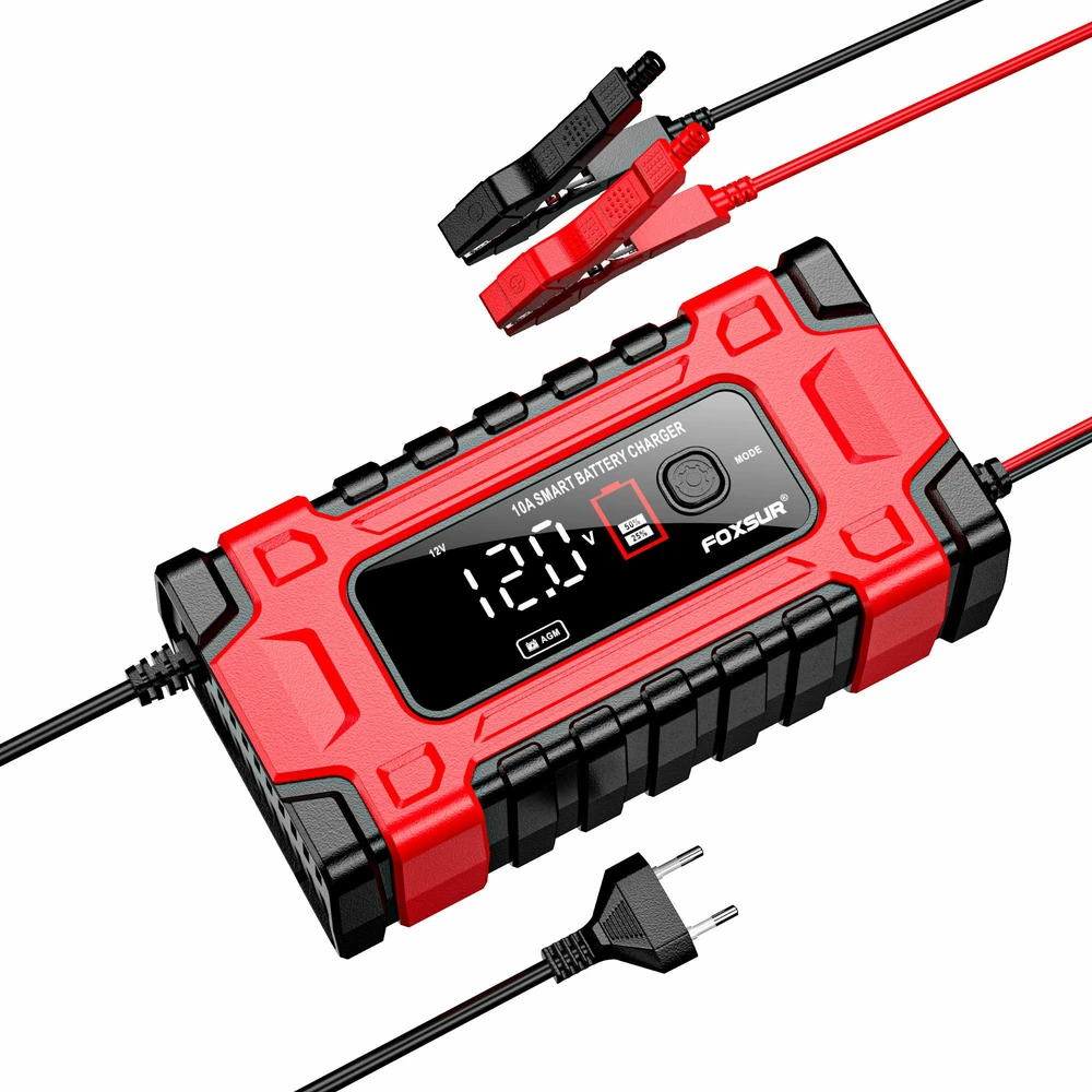EM FOXSUR 12V&24V 10A LCD įkroviklis
