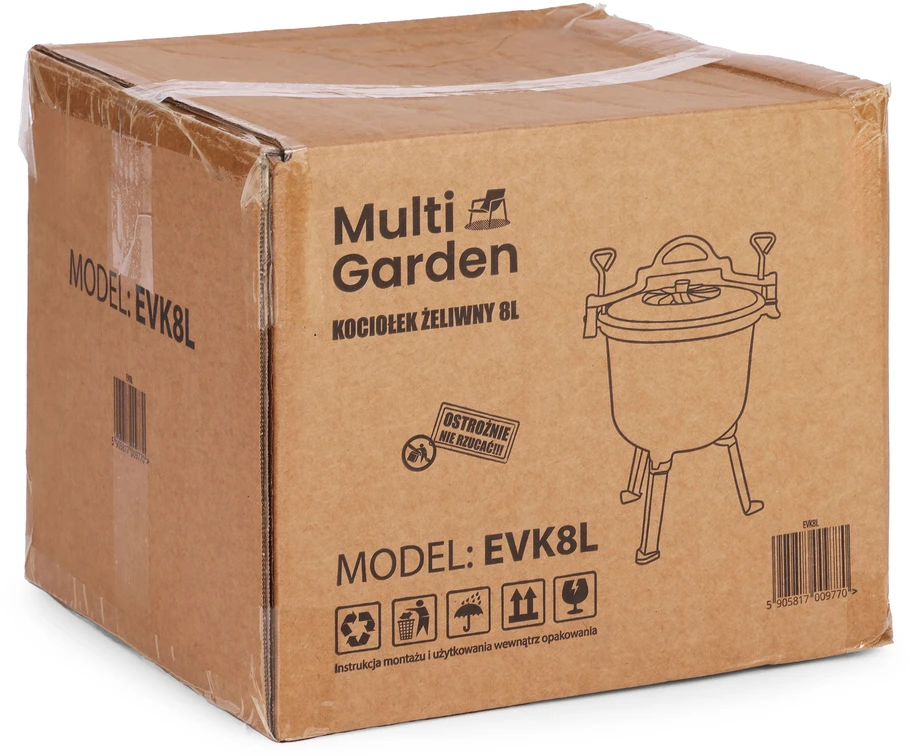 Emaliuotas ketaus katilas 8 l, pastatomas medžioklės puodas, laužo kepsninė, „MultiGarden“