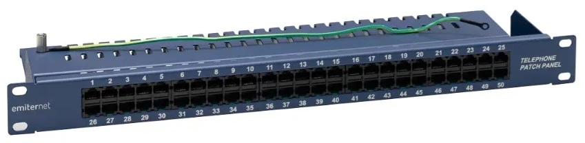 EMITERNET 19″ telephone panel/ISDN 50XRJ45 (1U) mėlynas FN/TEL/FA850KT5084BK