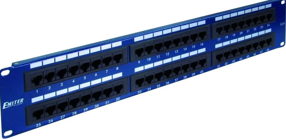 EMITERNET PANEL 19″, 48XRJ45 UTP CAT.5E (2U) Mėlynas DCN/PPFA652K488C5E