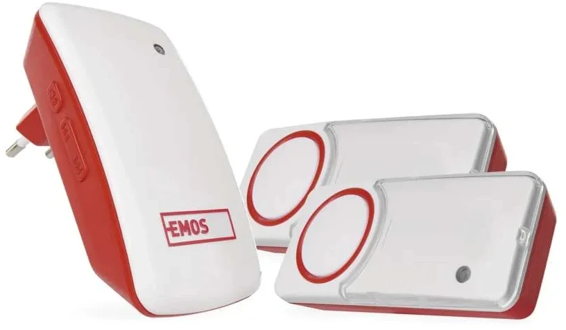 Emos Bevielis durų skambutis 230Vac, su 2 mygtukais iki 150m, 110dB