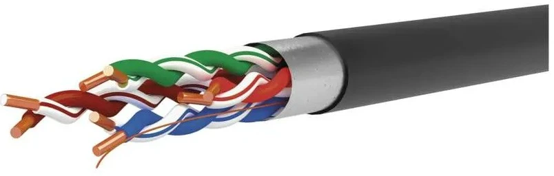 Emos Kabelis F/UTP CAT5e 24AWG (juodas, lauko salygoms), viengyslis, varinis, Eca