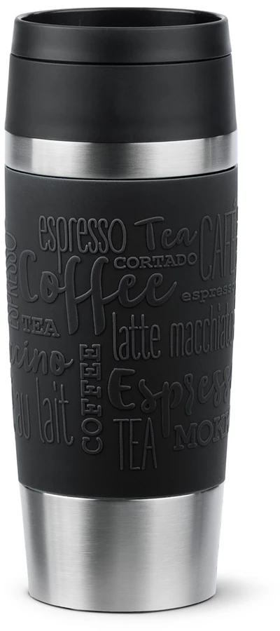 EMSA Travel Mug Classic N2020200 kelioninis puodelis 360 ml Juoda, Nerūdijančiojo plieno Nerūdijančiojo plieno