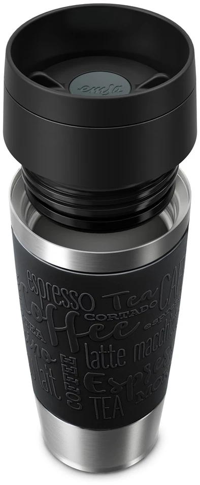 EMSA Travel Mug Classic N2020200 kelioninis puodelis 360 ml Juoda, Nerūdijančiojo plieno Nerūdijančiojo plieno