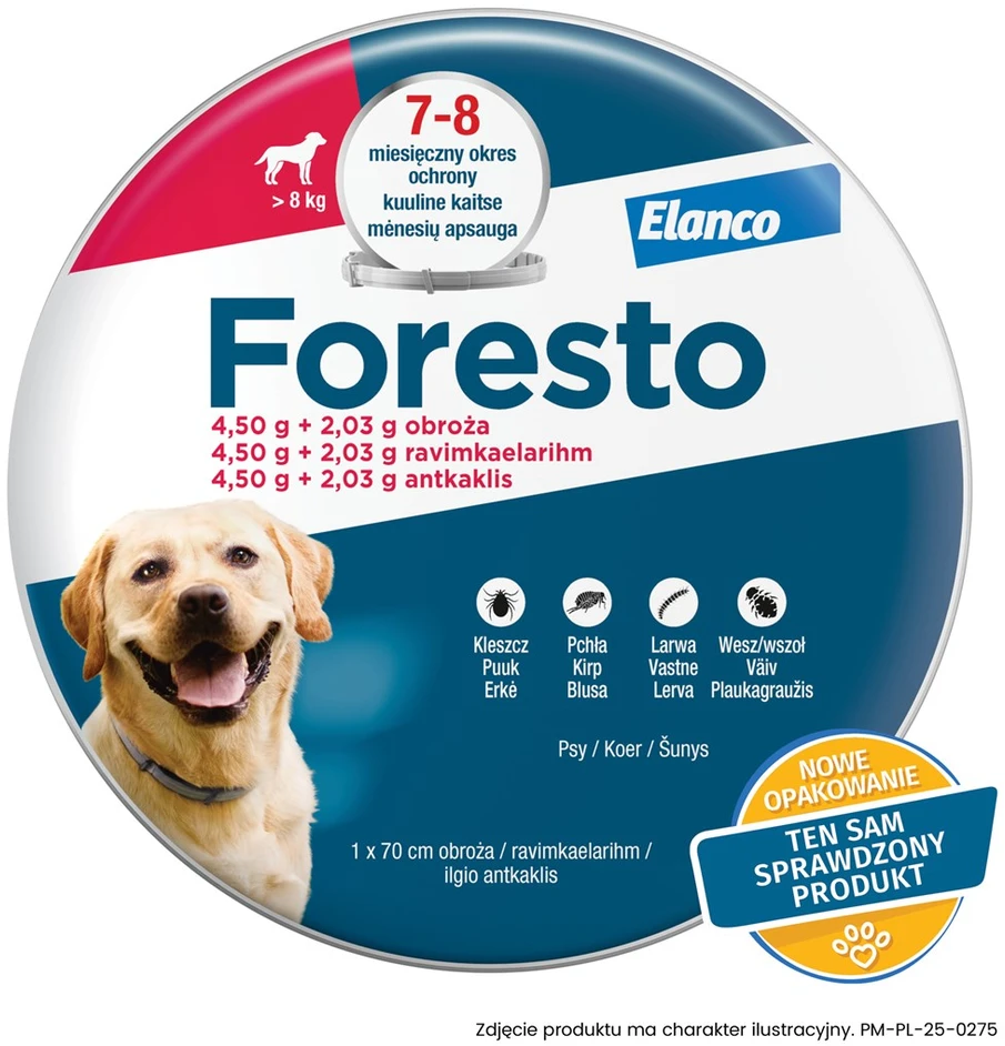 ENA Elanco Foresto antkaklis virš 8kg šunims