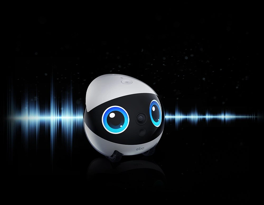 Namų robotas kompanijonas Enabot EBO Air 2 Plus FamilyBot su stebėjimo ir skambučių funkcija, baltas