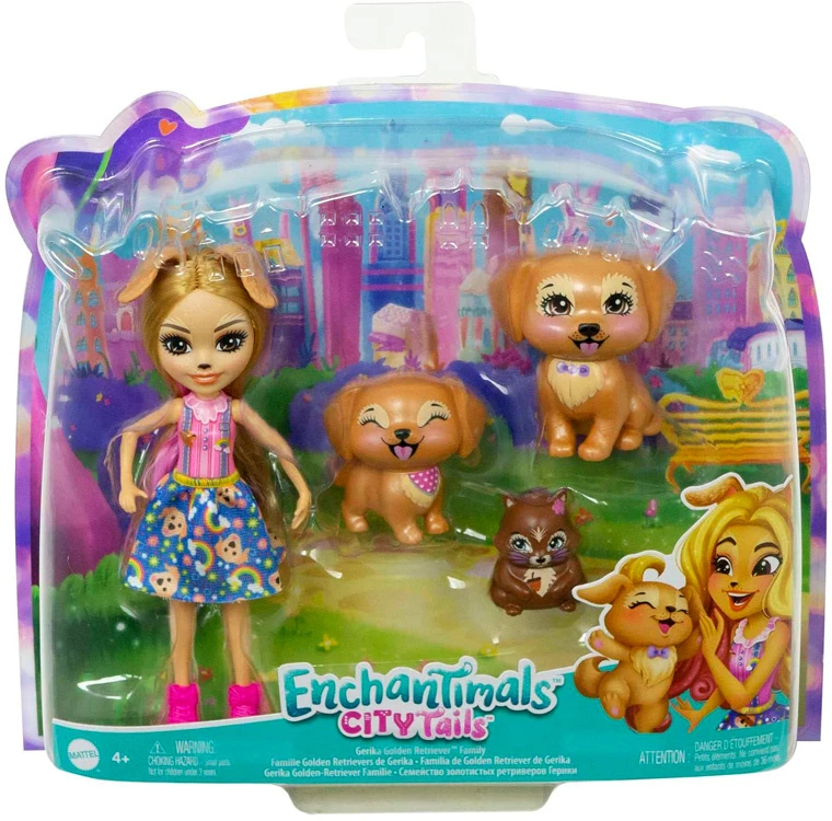 Enchantimals šuniukų ir merkėno herojų rinkinys