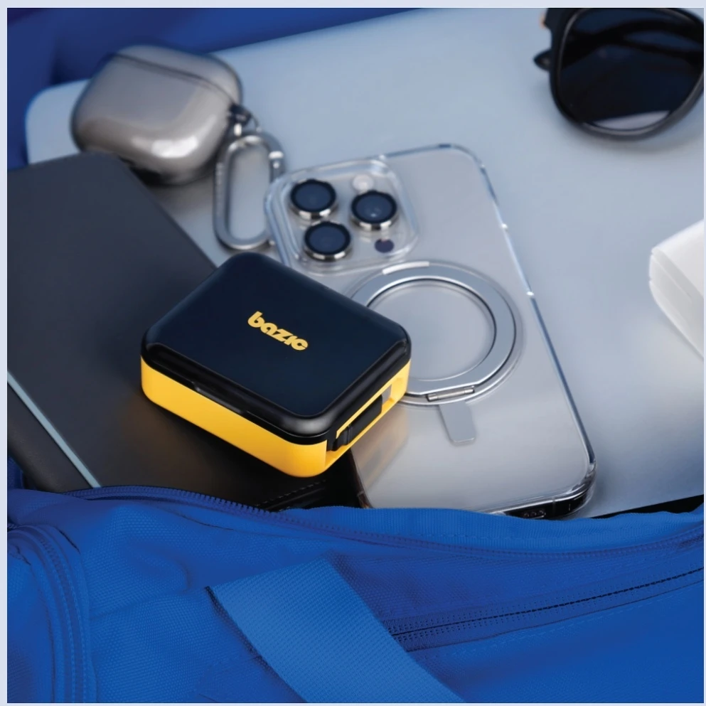 Energea Kabelis Bazic GoCharge Loop 5in1 Lightning, USB-A, Micro USB 1m juodos spalvos