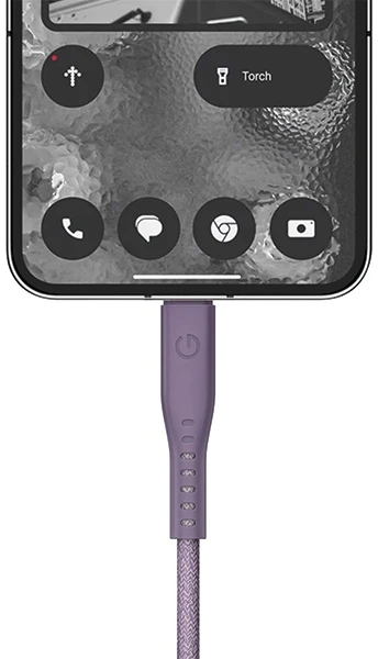 ENERGEA Flow USB-C į USB-C Kabelis 1.5m violetinės spalvos 240W 5A PD Fast Charge
