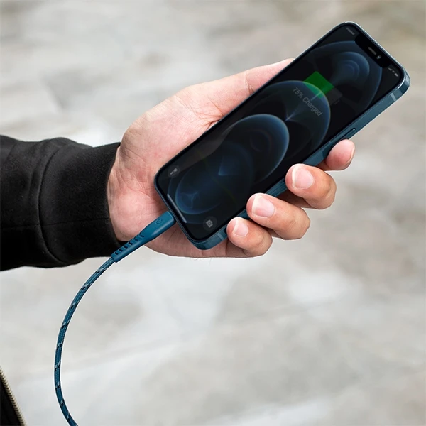 ENERGEA Nyloflex USB-C – Lightning Kabelis C94 MFI 1.5m juodos spalvos