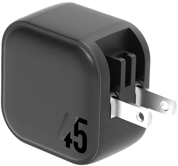ENERGEA Laidinis įkroviklis 2xUSB-C PD-PPS 45W 2C juodos spalvos US+EU Travelite GAN45