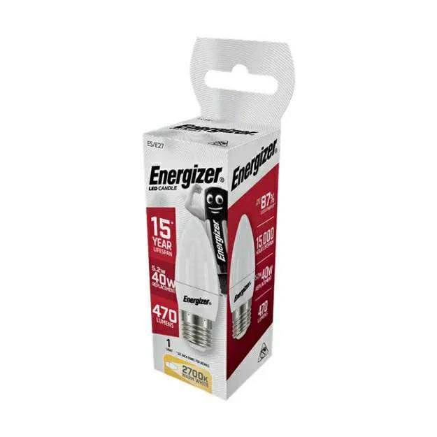 ENERGIZER LEMPUTĖ CANDLE 4,2W / 40W E27 470LM ŠILTA ŠVIESA