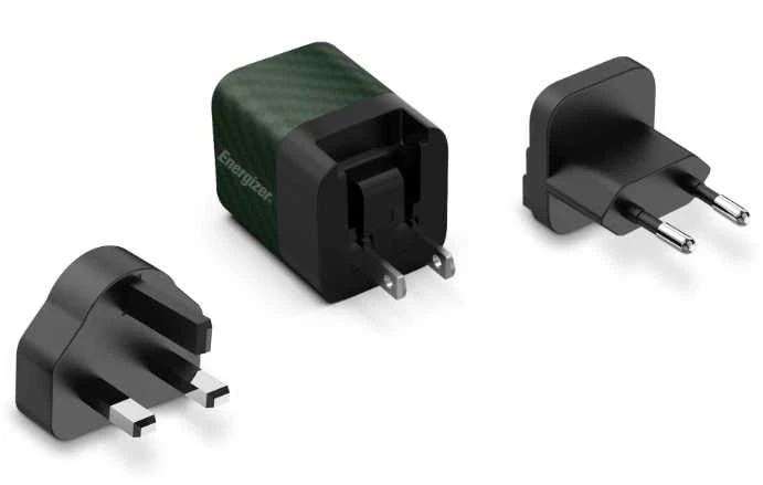 Energizer Ultimate - Multiplug EU / UK / US GaN 20W PD mains įkroviklis žalios spalvos