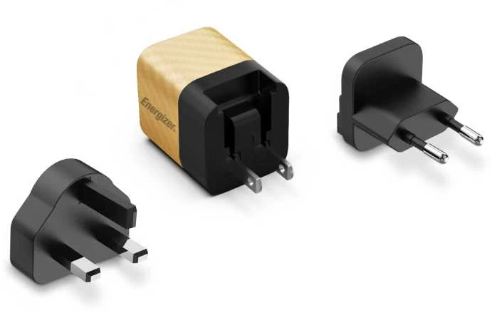 Energizer Ultimate - Multiplug EU / UK / US GaN 20W PD mains įkroviklis aukso spalvos