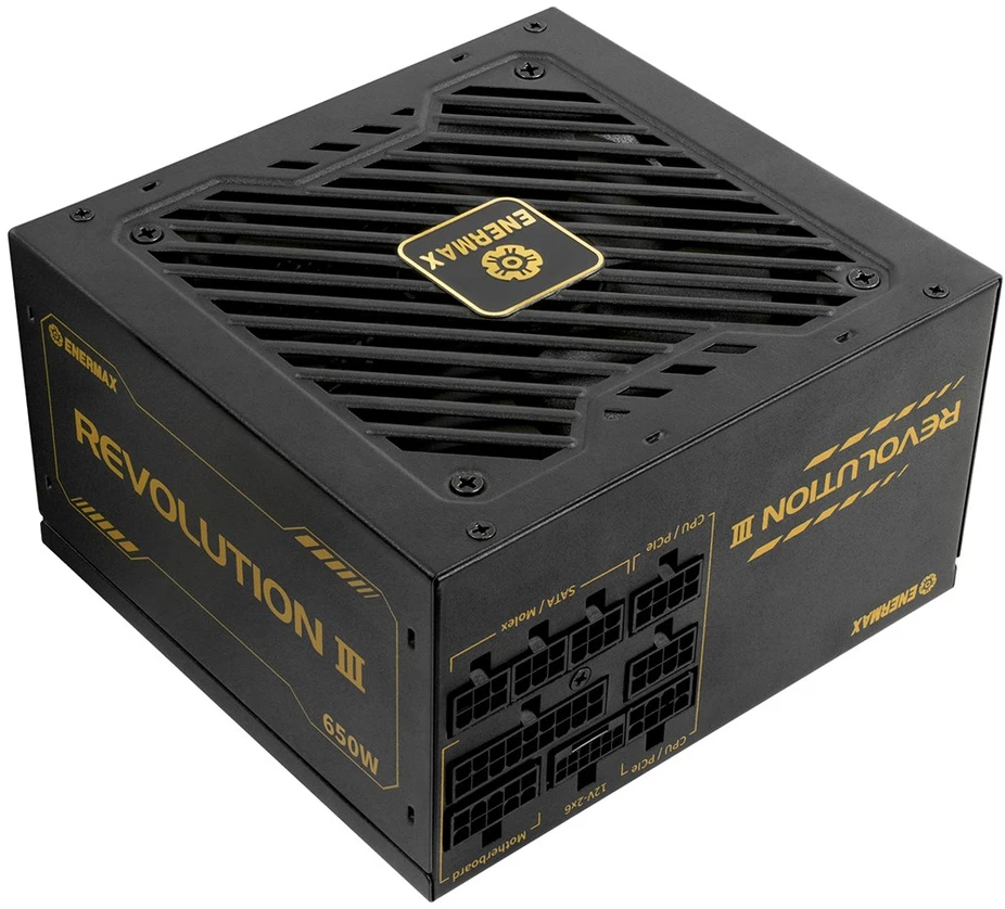 650W Enermax maitinimo šaltinis 650W Revolution3 80+ Gold Juodas FULLMOD