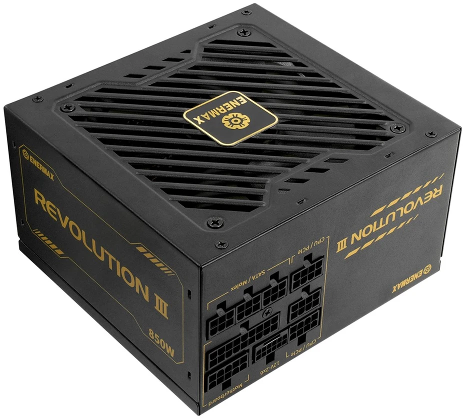 850W Enermax maitinimo šaltinis 850W Revolution3 80+ Gold Juodas FULLMOD