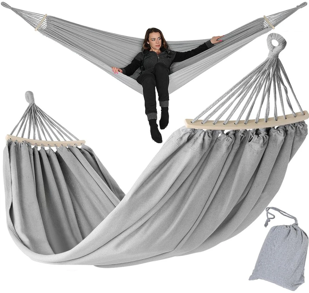 Royokamp Dvivietis hamakas Luxe XXL, 250 x 150 cm, pilkas, 1031170