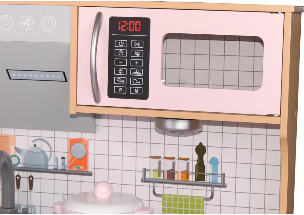 Enero Toys Medinė vaikų virtuvė su LED