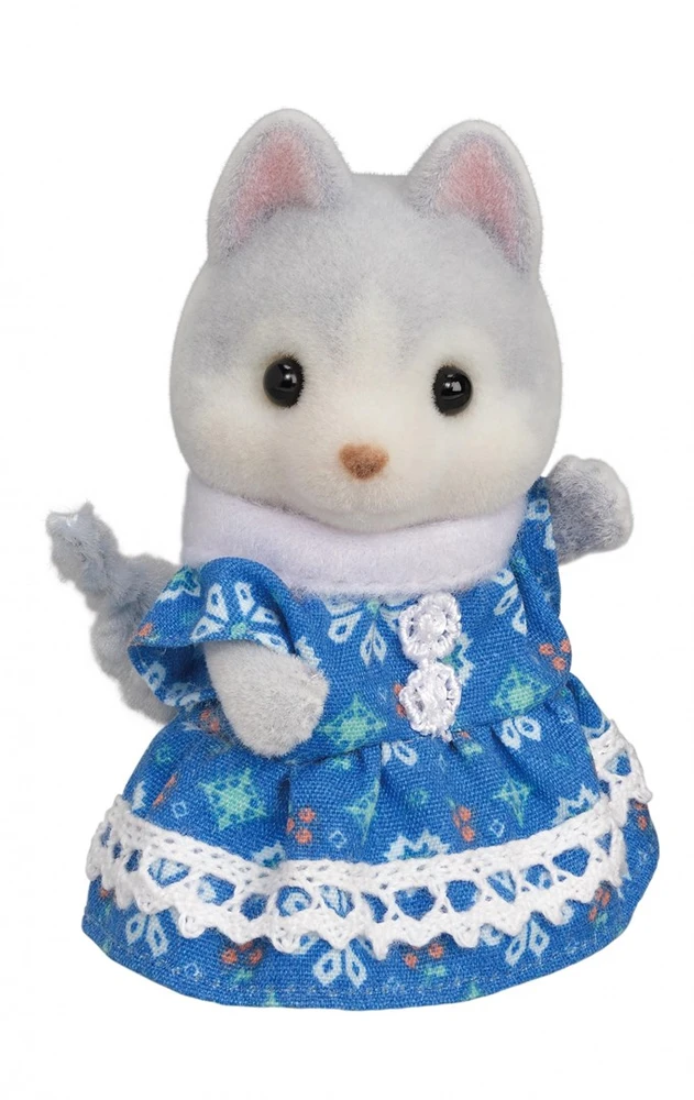 Sylvanian Families Epoch Figūrėlės husky šuniukai su dviračiu rinkinys