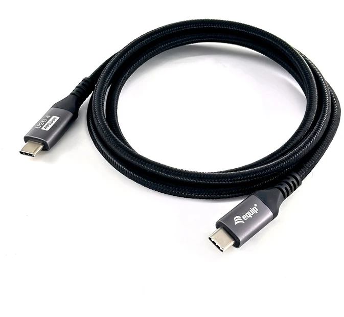Equip 128383 USB kabelis USB4 Gen 3×2 2 m USB C 40 Gbit/s 240 W Juoda