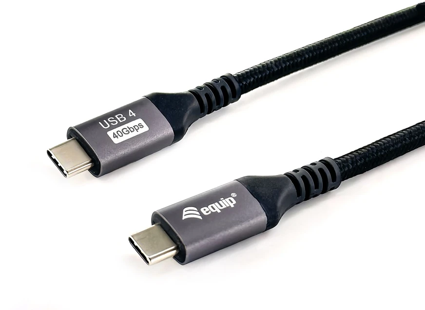 Equip 128383 USB kabelis USB4 Gen 3×2 2 m USB C 40 Gbit/s 240 W Juoda