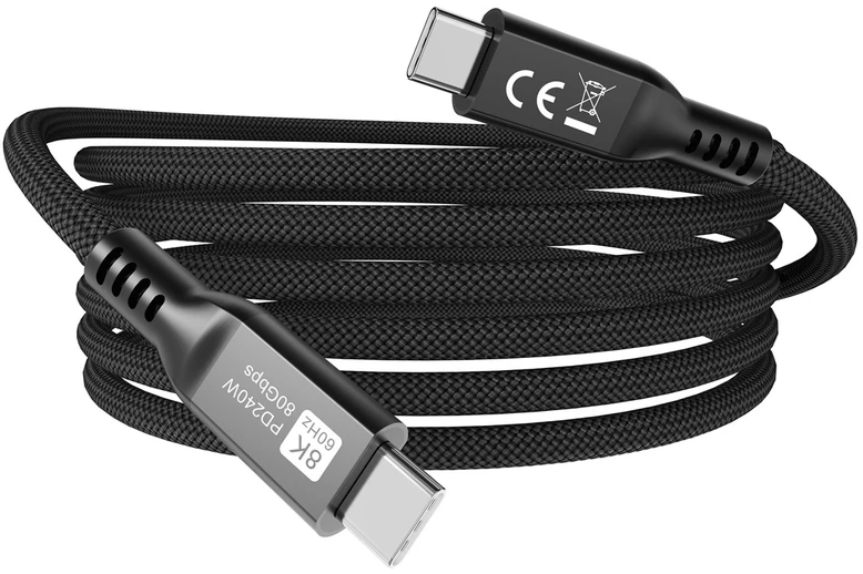 Equip 128442 USB kabelis USB4 Gen 4×2 2 m USB C 80 Gbit/s 240 W Juoda