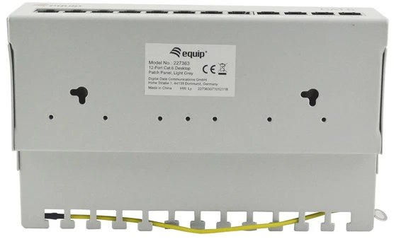 „Equip“ komutacinis skydelis 12x RJ45 Cat6 FTP darbalaukio ISO/IEC, pilkos spalvos