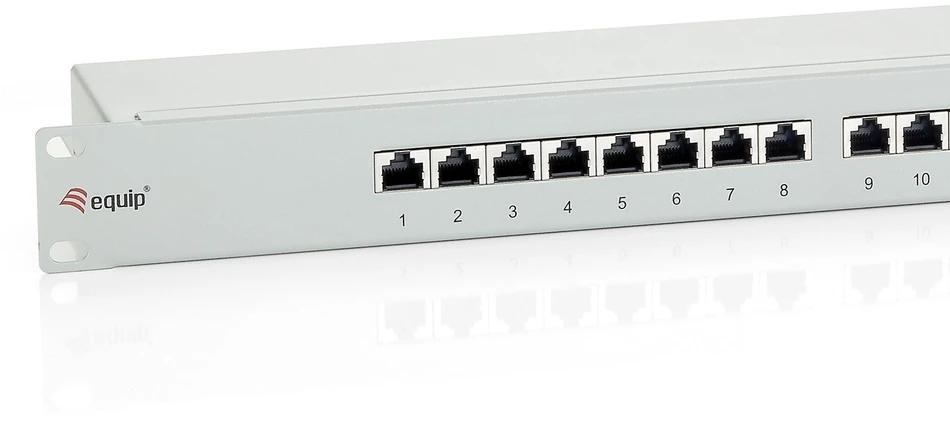 Komutacinė panelė Equip 19'' 16 port 1U cat.6 ekranuota Pilka