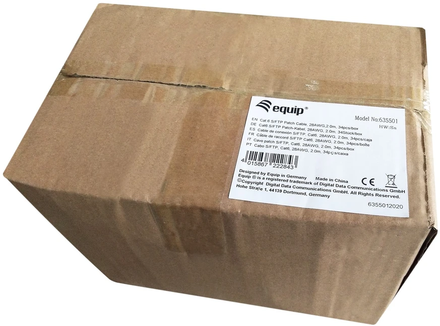 Equip 635501 tinklo kabelis Pilka 2 m Cat6 S/FTP (S-STP)
