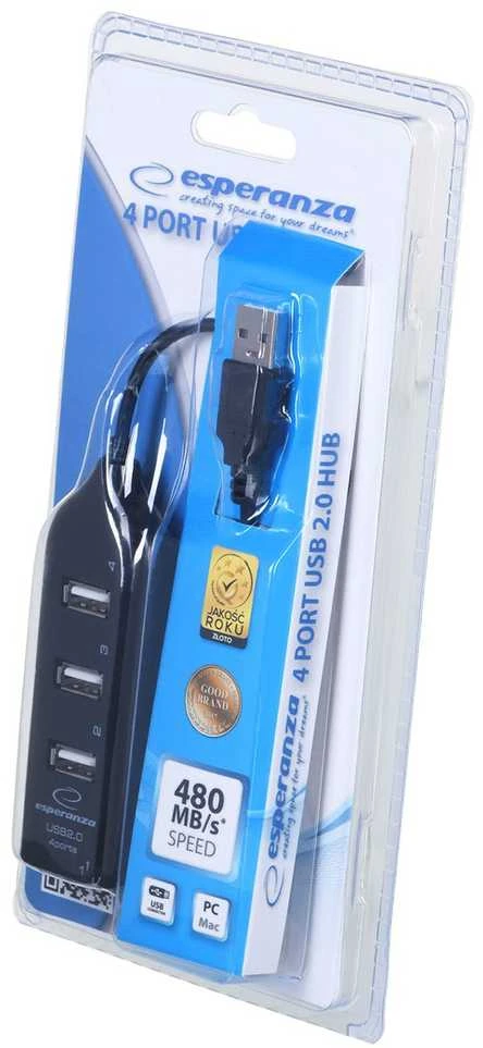 USB Adapteris - Esperanza EA116 480 Mbit/s, Juodas